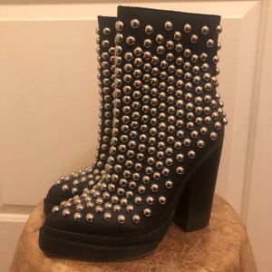 Jeffrey Campbell Black Leather Studded Boots